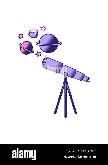 power up animation of telescope design Stock Video Footage - Alamy