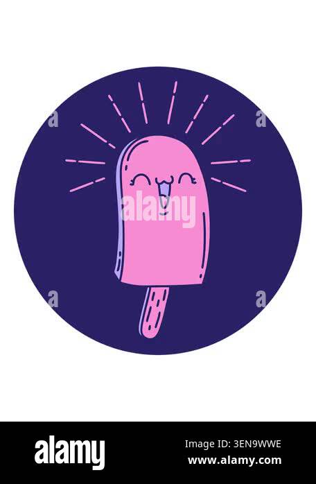 pixelize effect animation of design of a tattoo style ice lolly Stock ...