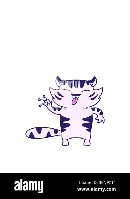 rise and float animation of cartoon white tiger Stock Video Footage - Alamy