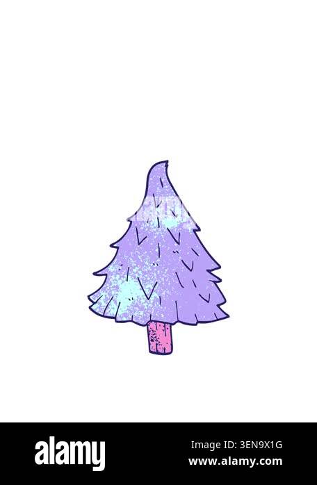 rise and float animation of a cartoon christmas tree Stock Video ...