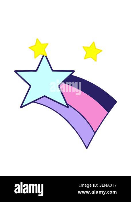 spinning stars animation of cute cartoon of a shooting rainbow star ...