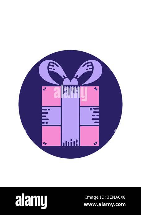 stretching up animation of tattoo style image of a present Stock Video ...