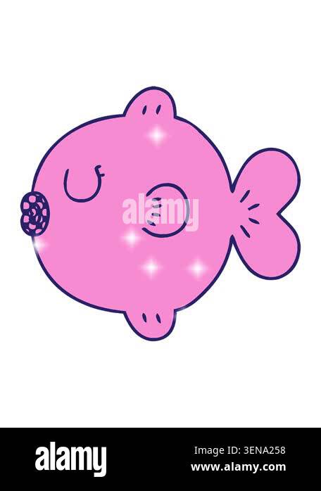 glitter effect animation of comic book style quirky cartoon fish Stock ...
