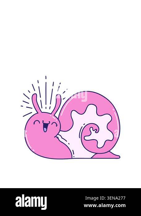 stretching up animation of traditional tattoo style happy snail Stock ...