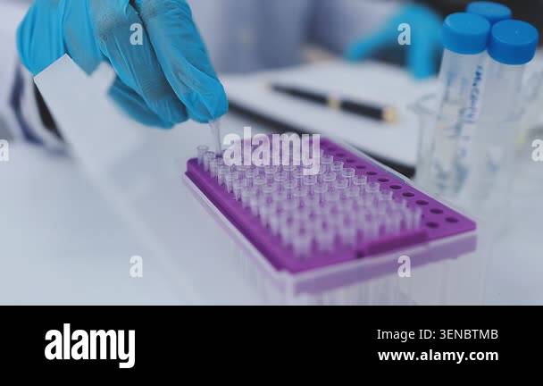 scientist with test tubes in laboratory Stock Video Footage - Alamy