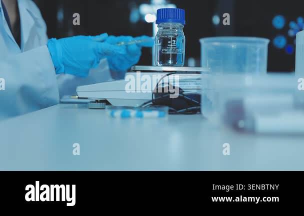 close up of scientist holding test tube in laboratory Stock Video ...