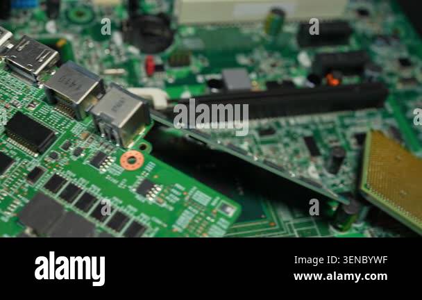 Aftermath of AI booming economy, e-waste pile of computer components ...