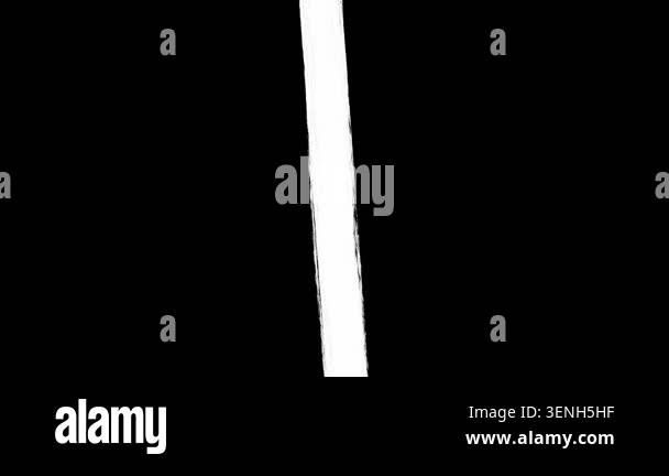 Animated Stop Motion line element. White rough brush stroke isolated on ...