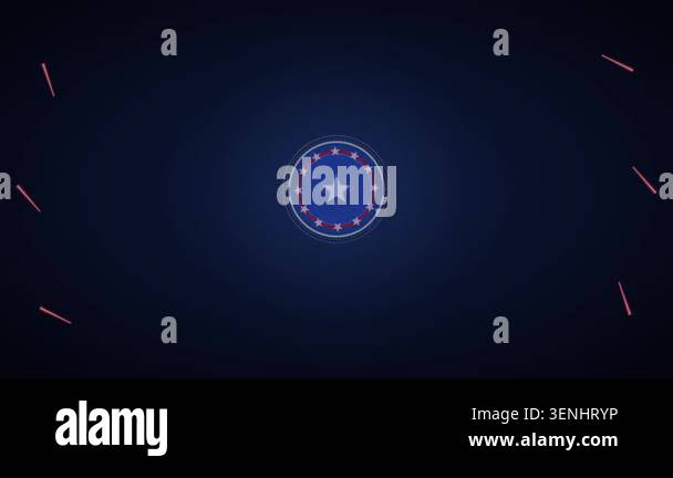 Anniversary Style Celebration Badge Animation with Geometric Rays ...