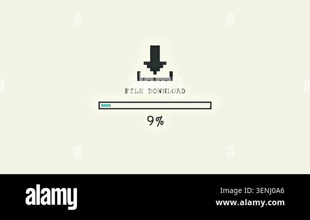 File Download Progress Bar Animation Pixel Art Retro Style Cream ...