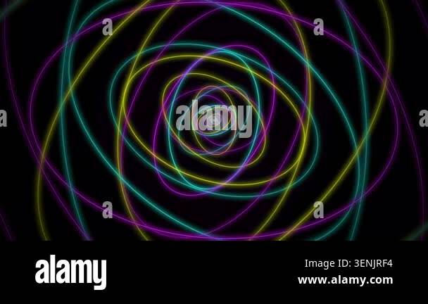 abstract neon spiral vortex with glowing cyberpunk curves and infinite ...