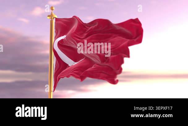 Turkey Flag Waving in the Wind 4K Cinematic Animation Stock Video ...