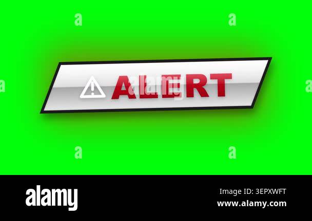 A dynamic animated alert button with a warning symbol appears on a ...