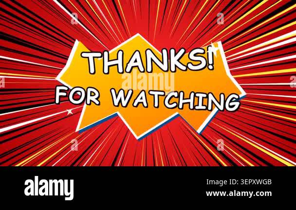 An animated graphic in comic book style with the text 'Thanks for ...