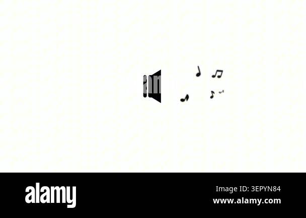 An animated speaker icon showing dynamic motion as it produces a series ...