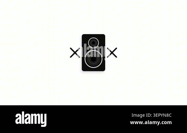 A minimalist animated speaker icon vibrating and pulsating with ...
