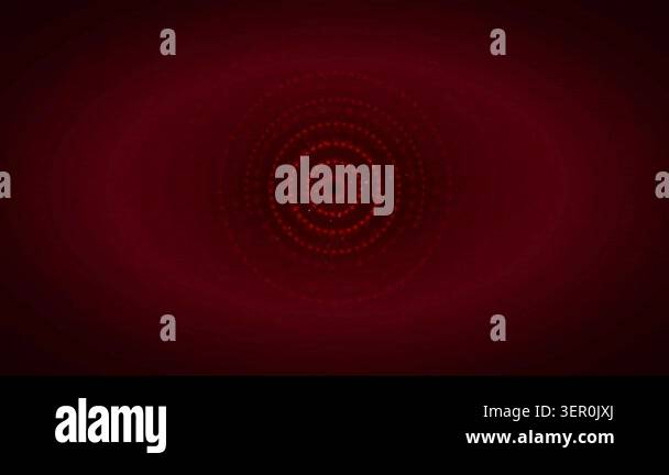 Abstract Red Digital Tunnel with Glowing Concentric Circles and Pulsing ...