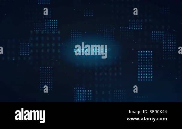 Abstract Digital Data Void Background with Floating Binary Code and ...