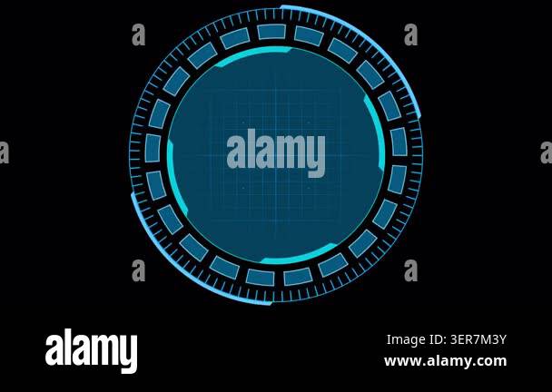 Rotation Futuristic HUD Circle Loop Animation with Infinite Spinning ...