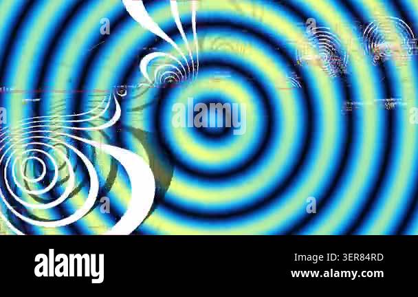 Abstract background with radiating concentric circles and intricate ...