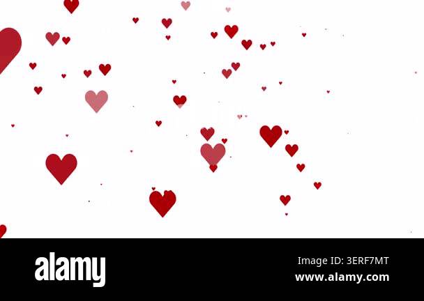 floating red heart particles creating romantic atmosphere for ...