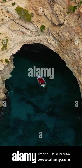 Aerial View Of Blue Grotto In Malta Natural Window In Rock One Of The aerial-view-of-blue-grotto-in-malta-natural-window-in-rock-one-of-the