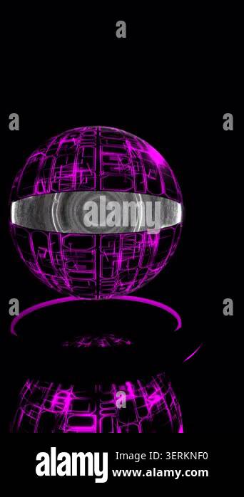 Portrait orientation animation of the a sleek, mechanical security ...