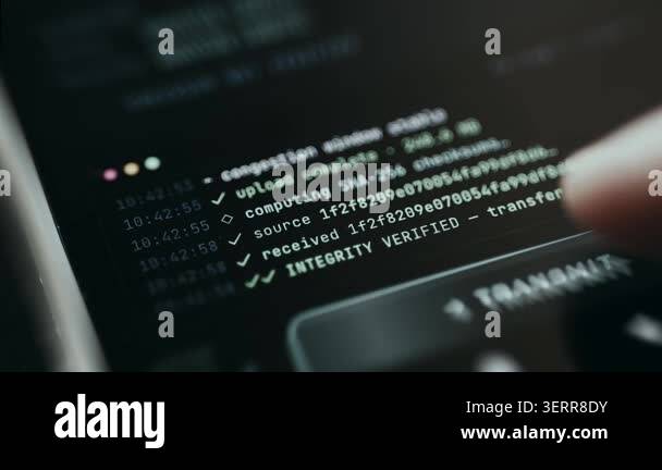Log of file transfer process indicating a successful completion and ...