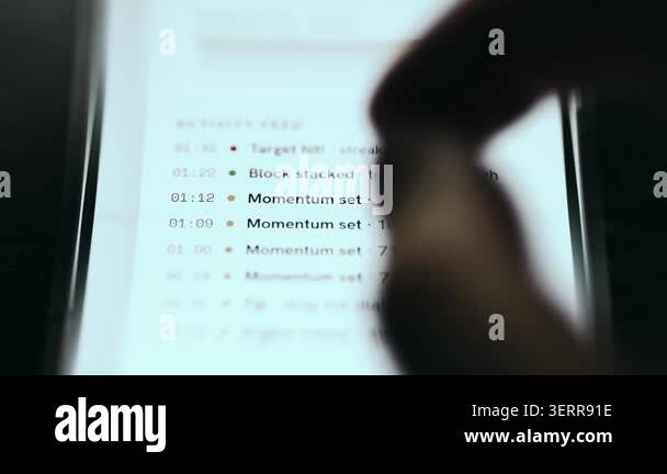 Log tracking progress within a game Stock Video Footage - Alamy