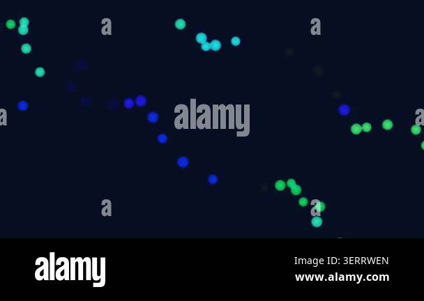 Abstract Blue and Green Particles Moving on Dark Background Stock Video ...