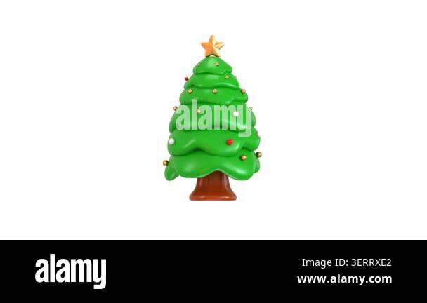 3D Christmas tree icon animation celebrating on Christmas Stock Video ...