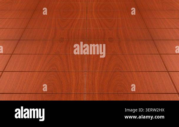 Camera gliding over warm rust red wooden tiles with seamless fine grain ...