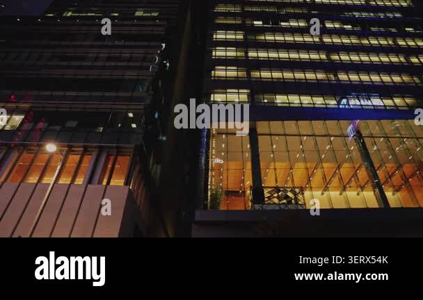 Spacious light boardroom in business center building in evening Hong ...