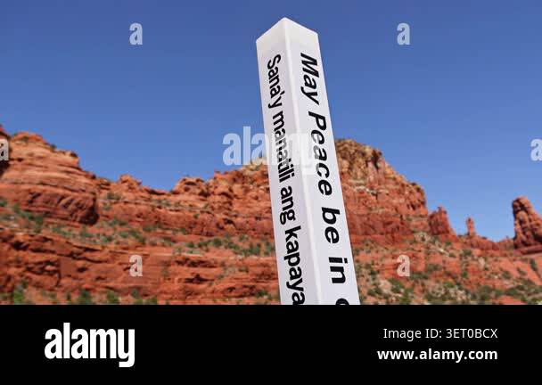 Sedona Red Rock Landscape With Prayer Pole And Blue Sky Photo Inspiration