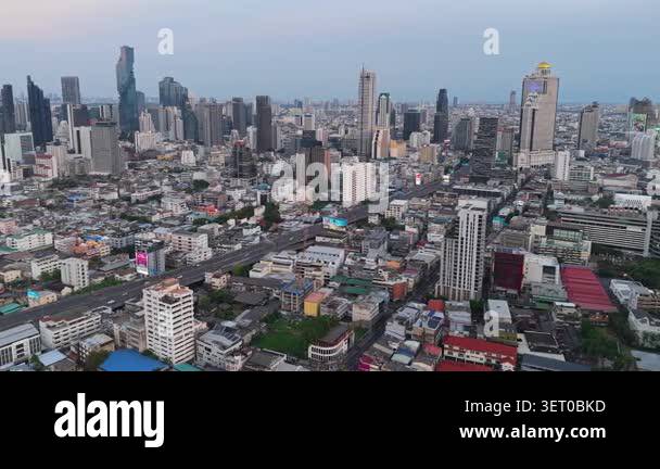 aerial-view-of-bangkok-business-district-skyline-and-elevated-highway