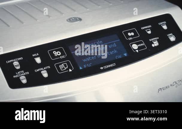 4k Resolution Video: Coffee Machine Maintenance Concept. Finger ...