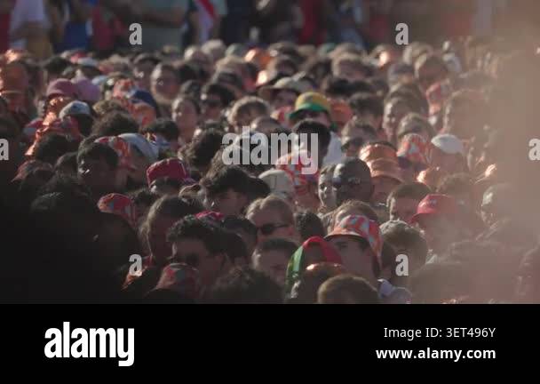 17 june 2026, lisbon, Portugal - People fill the city square to watch ...