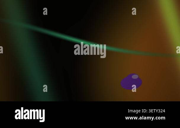 A purple object is suspended in mid-air with a green laser line Stock ...