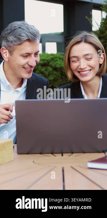 Business partners coworkers businessman and businesswoman working ...