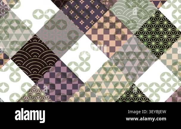 Traditional Japanese Patterns Mosaic 4K Stock Video Footage - Alamy