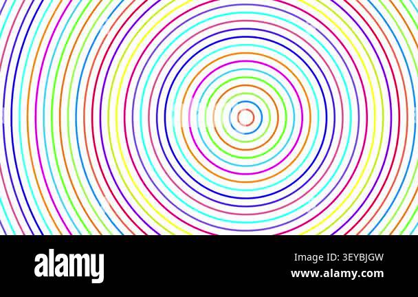 Rainbow Concentric Circles Pattern 4K Stock Video Footage - Alamy