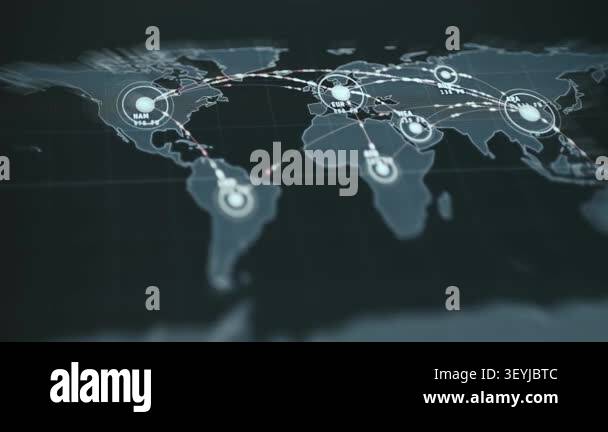 Global Logistics World Map with Supply Chain Routes Stock Video Footage ...