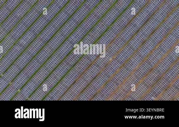 Drone captures overhead perspective of extensive ground mounted solar ...