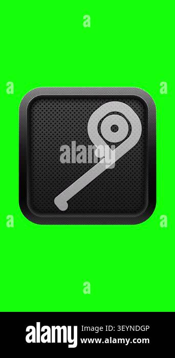 Tape measure ruler construction icon loop animation on chroma key green ...