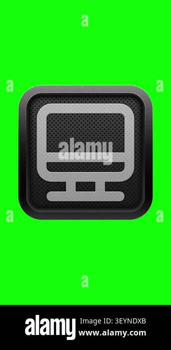 Retro old computer CRT monitor screen hardware icon loop animation on ...