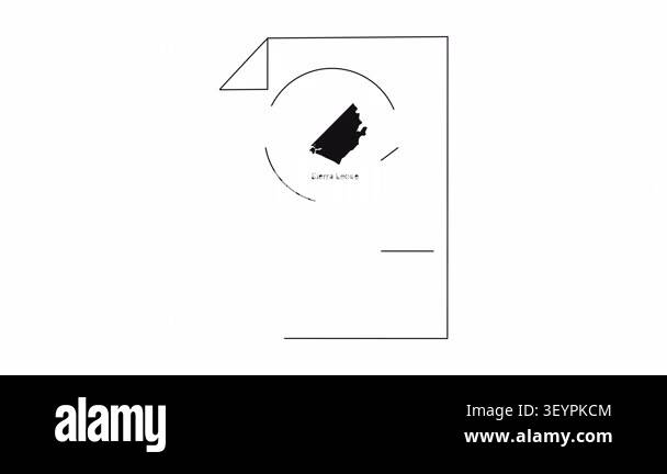 A simple black and white illustration of a document with a recycling ...