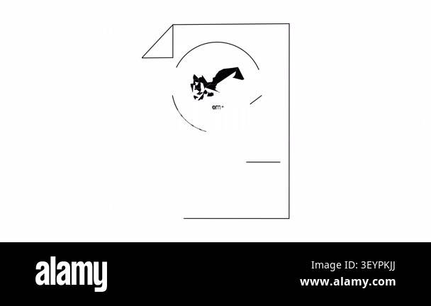 A simple line drawing of a document with a recycling symbol and lines ...