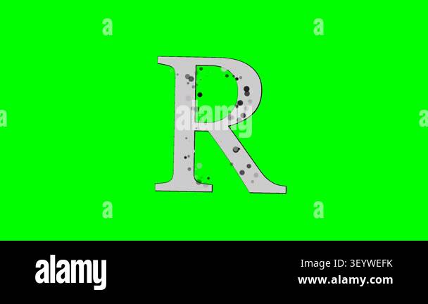 the letter r on green background with white background Stock Video ...