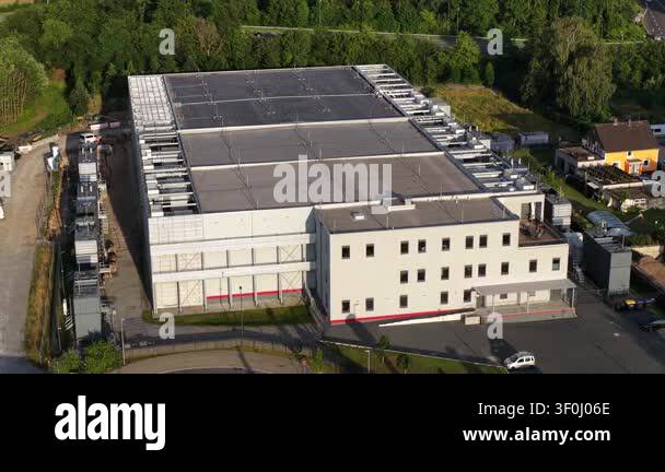 Aerial view of a large scale data center in Germany, providing ...