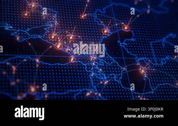 Armenia and Georgia map big data visualization. Futuristic digital map ...